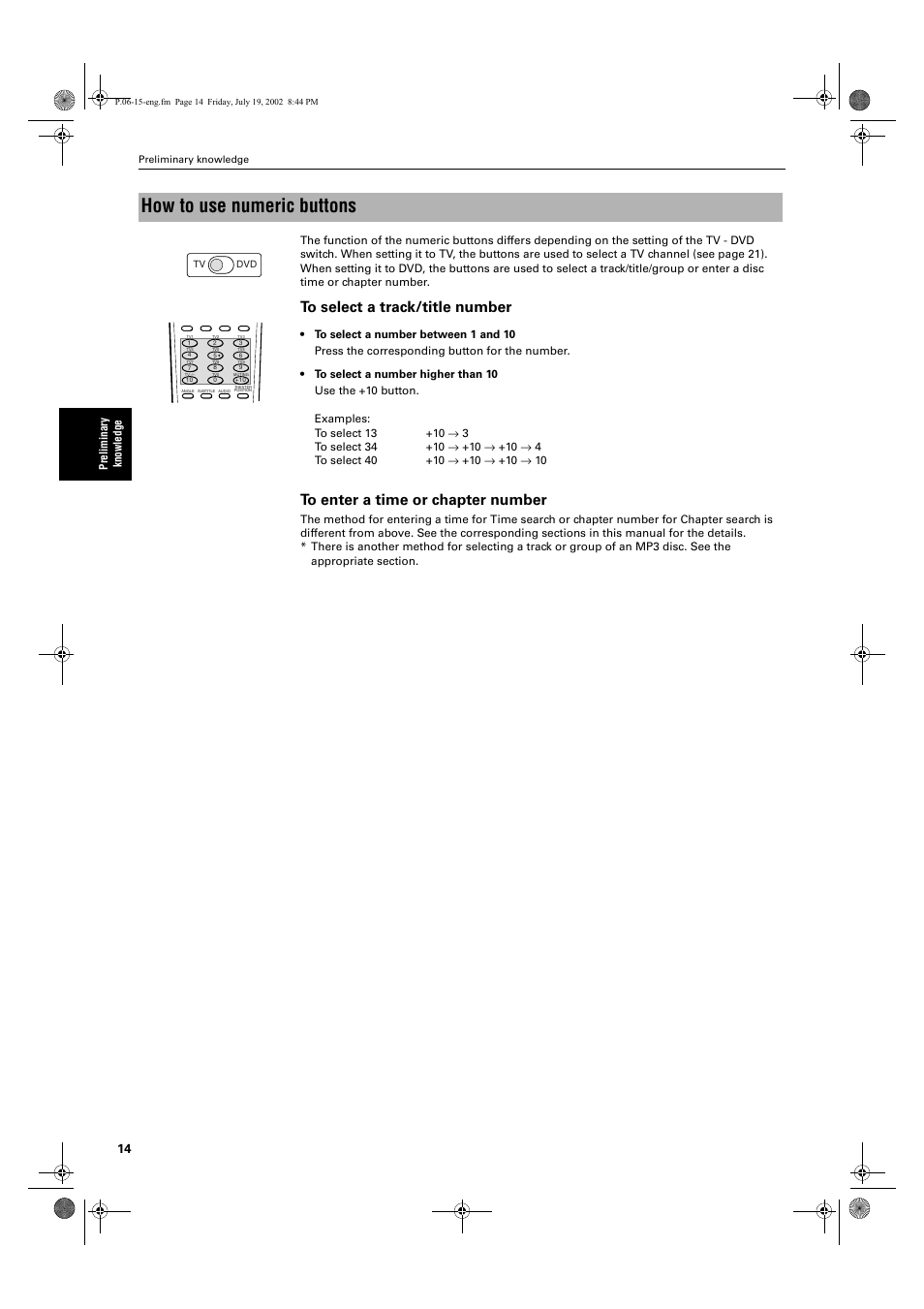 How to use numeric buttons | JVC XV-M512SL User Manual | Page 16 / 68