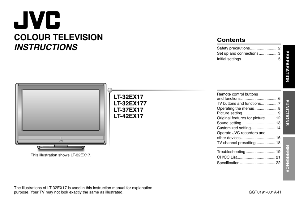 JVC LT-32EX177 User Manual | 22 pages