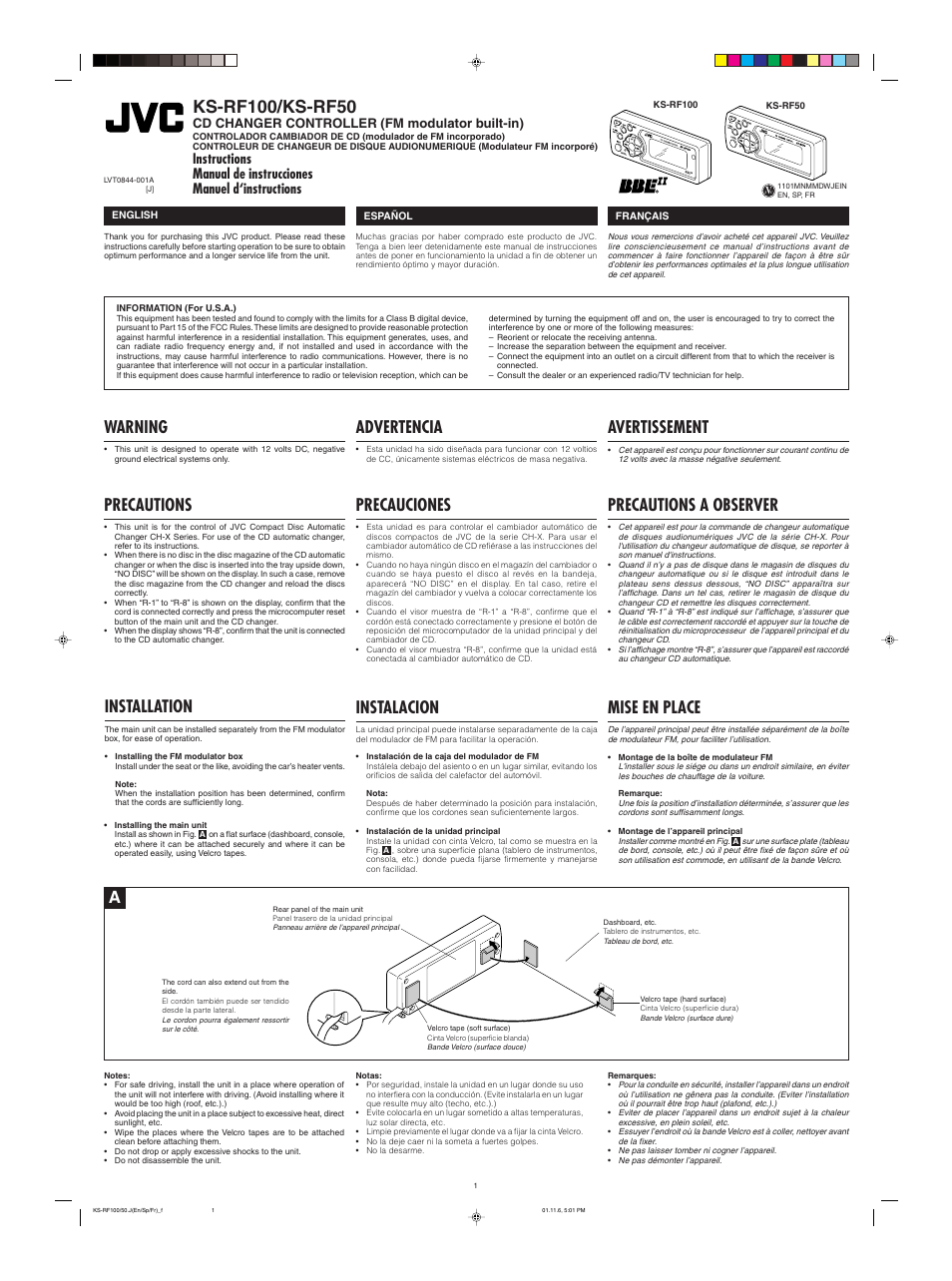 JVC KS-RF100 User Manual | 6 pages