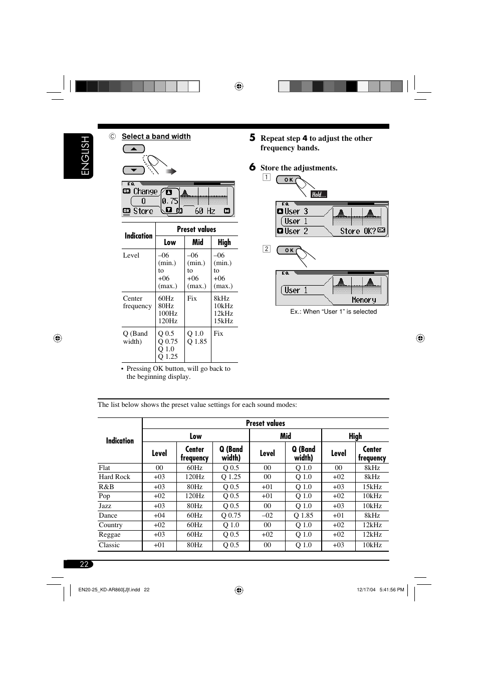 English 5 | JVC KD-AR860 User Manual | Page 22 / 56