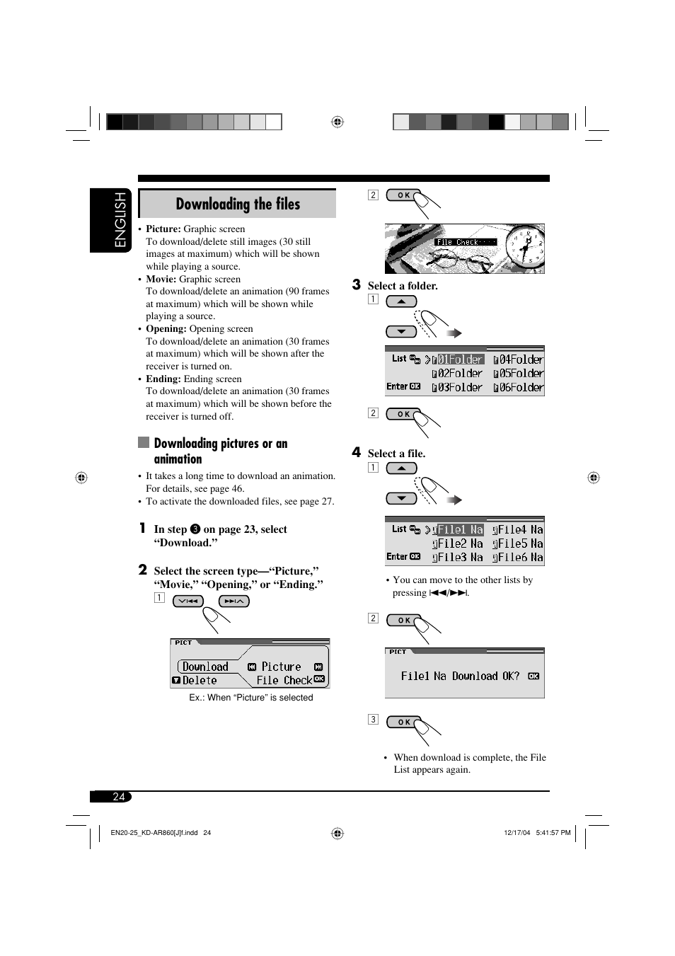 Downloading the fi les | JVC KD-AR860 User Manual | Page 24 / 56