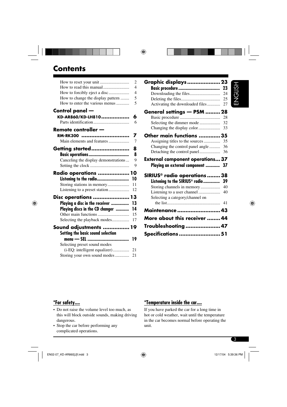 JVC KD-AR860 User Manual | Page 3 / 56