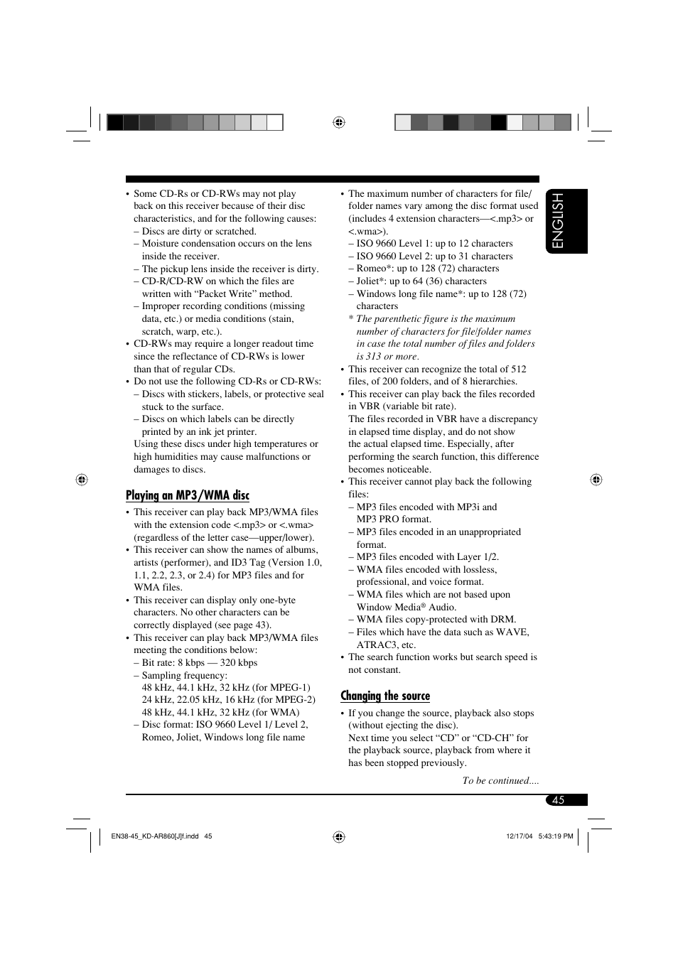 English | JVC KD-AR860 User Manual | Page 45 / 56