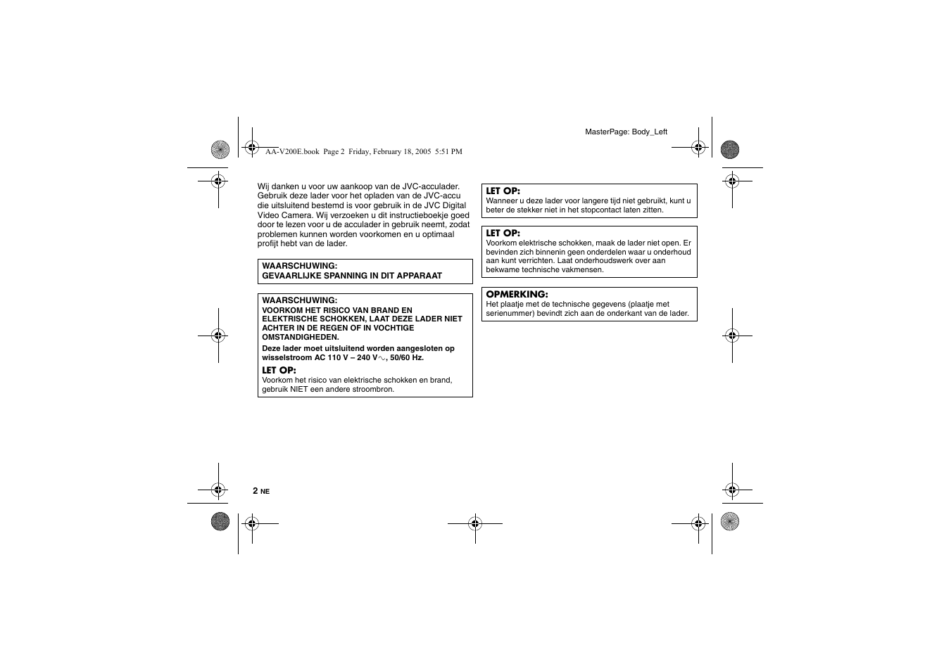 JVC AA-V200E User Manual | Page 18 / 80