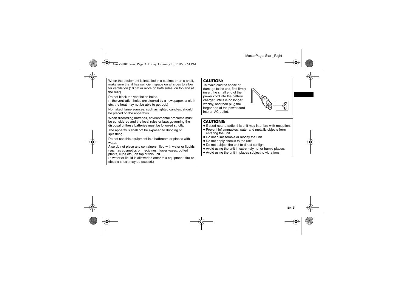 JVC AA-V200E User Manual | Page 3 / 80