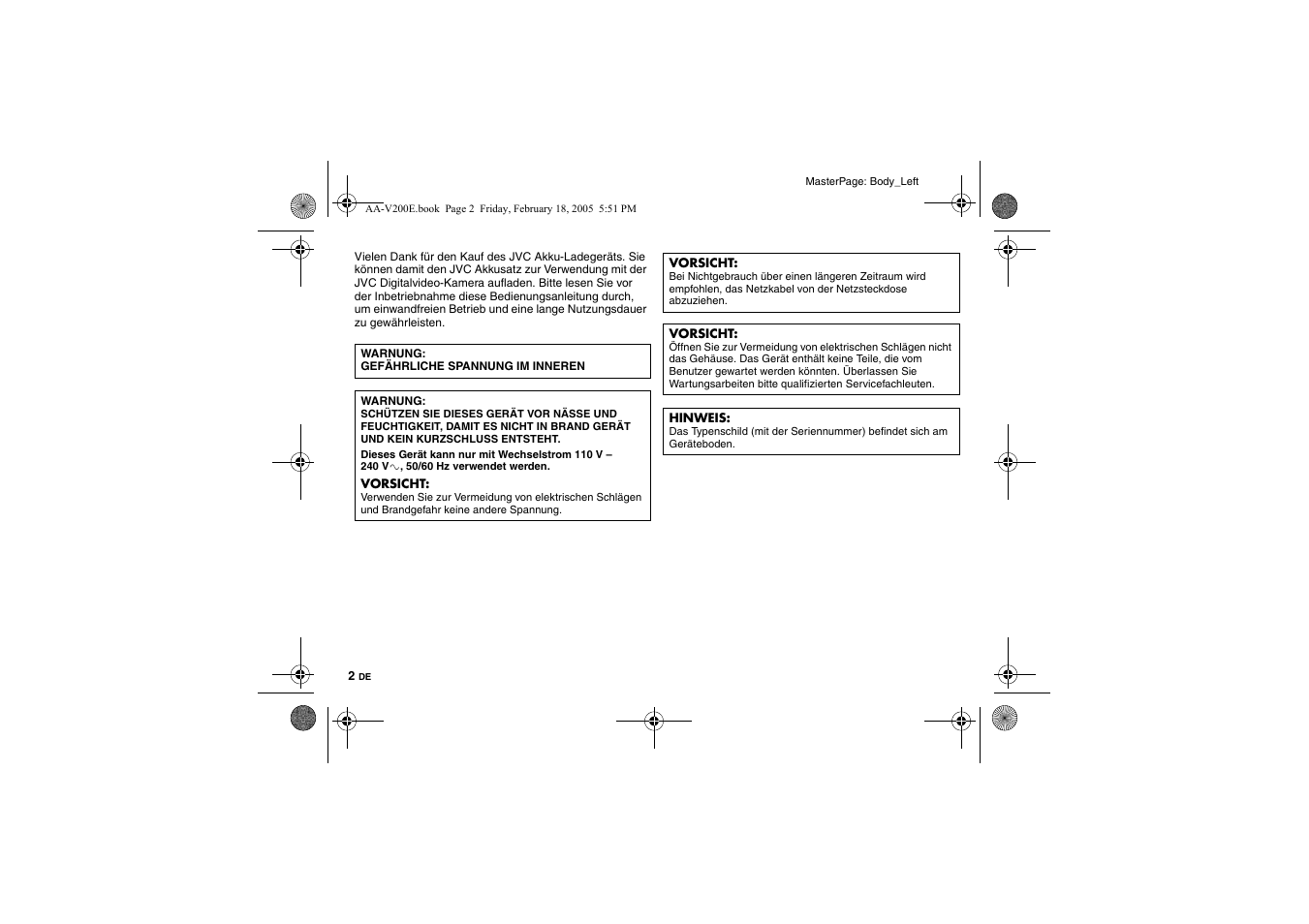 JVC AA-V200E User Manual | Page 8 / 80