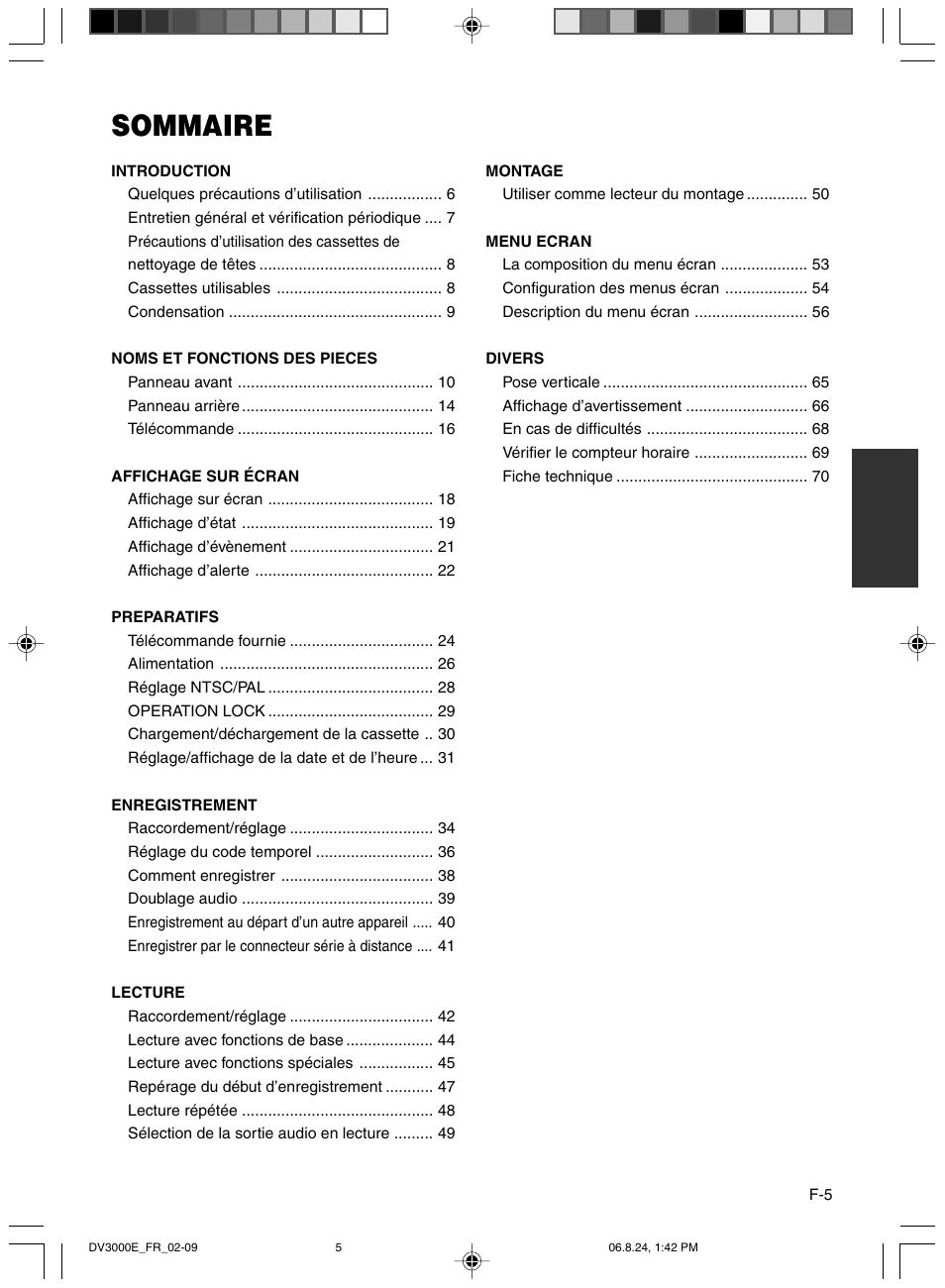 Sommaire | JVC BR-DV600AE User Manual | Page 147 / 356