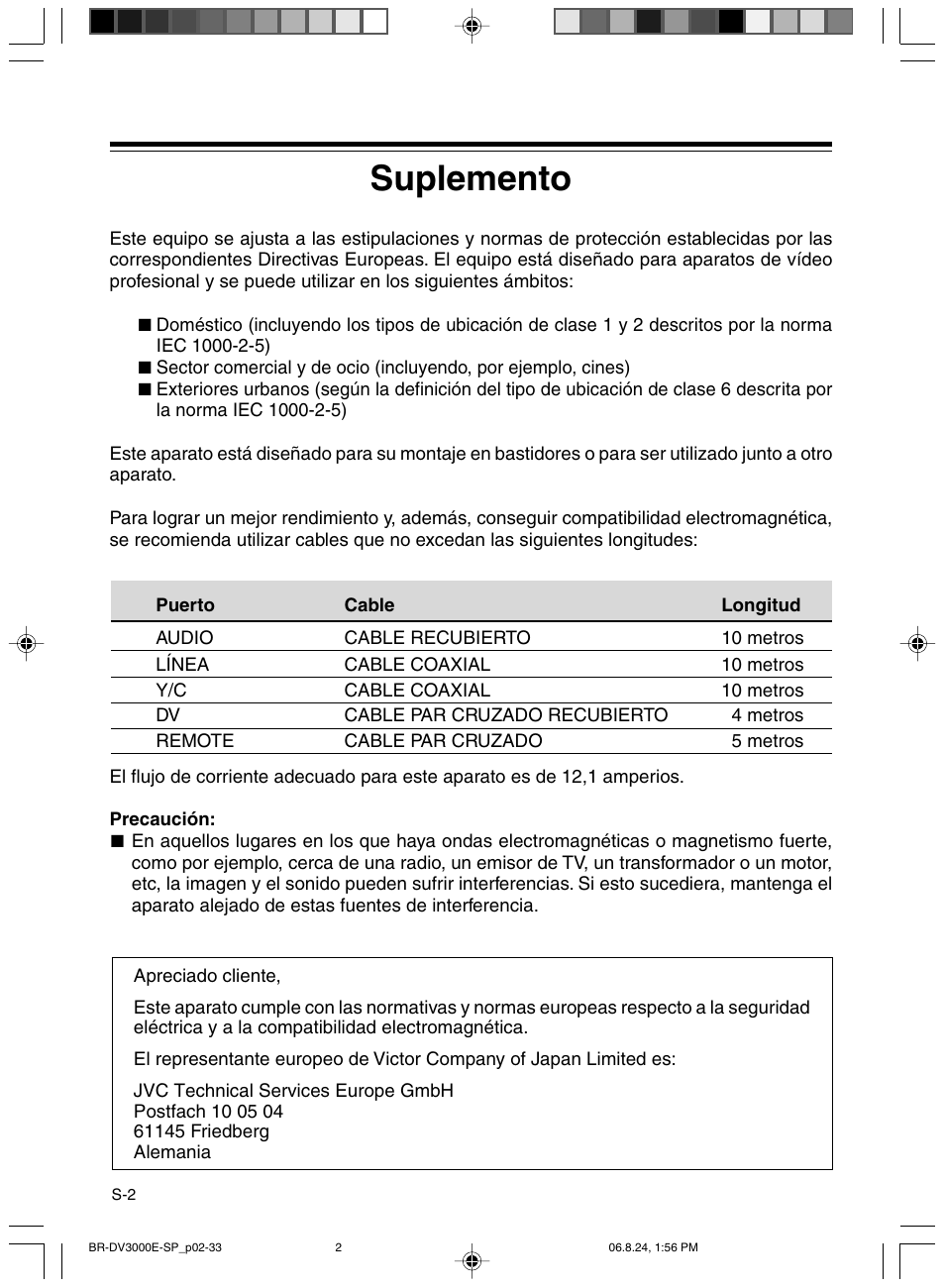Suplemento | JVC BR-DV600AE User Manual | Page 215 / 356