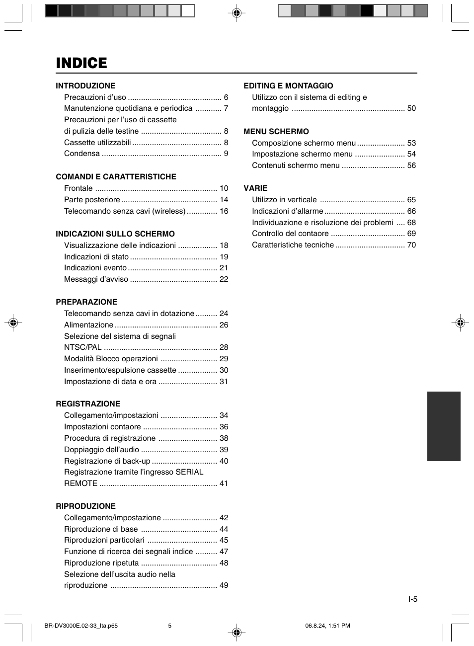 Indice | JVC BR-DV600AE User Manual | Page 289 / 356