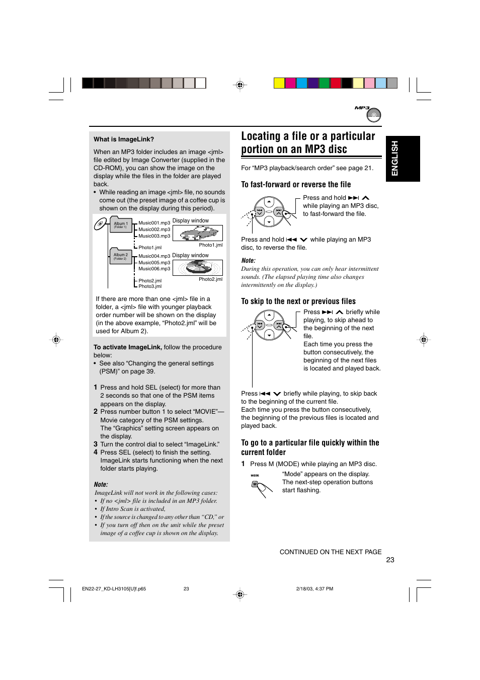 English | JVC KD-LH3105 User Manual | Page 23 / 65