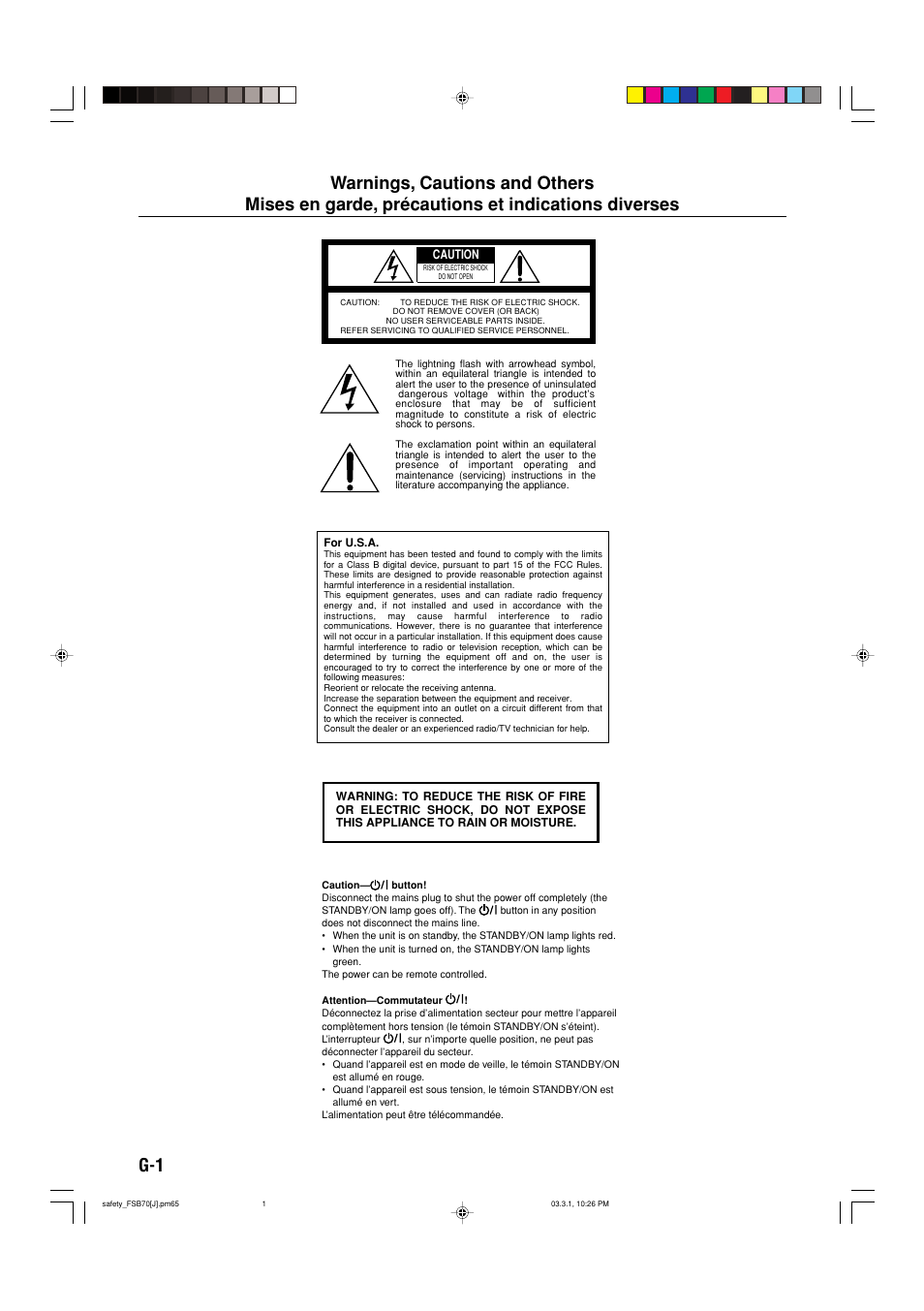 Warnings, cautions and others | JVC CA-FSB70 User Manual | Page 2 / 70