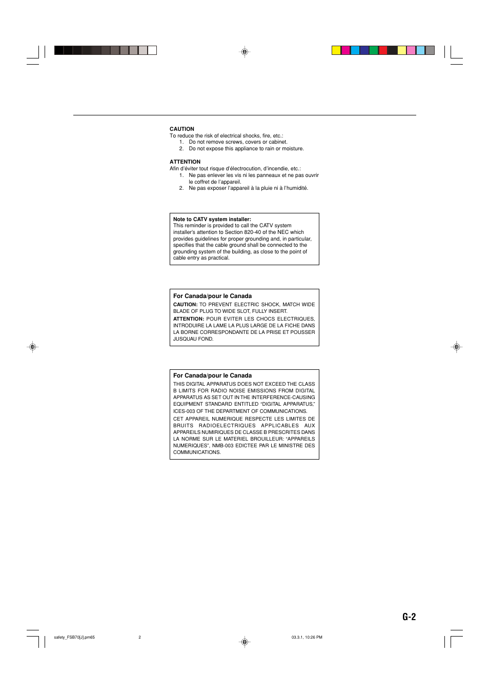 JVC CA-FSB70 User Manual | Page 3 / 70