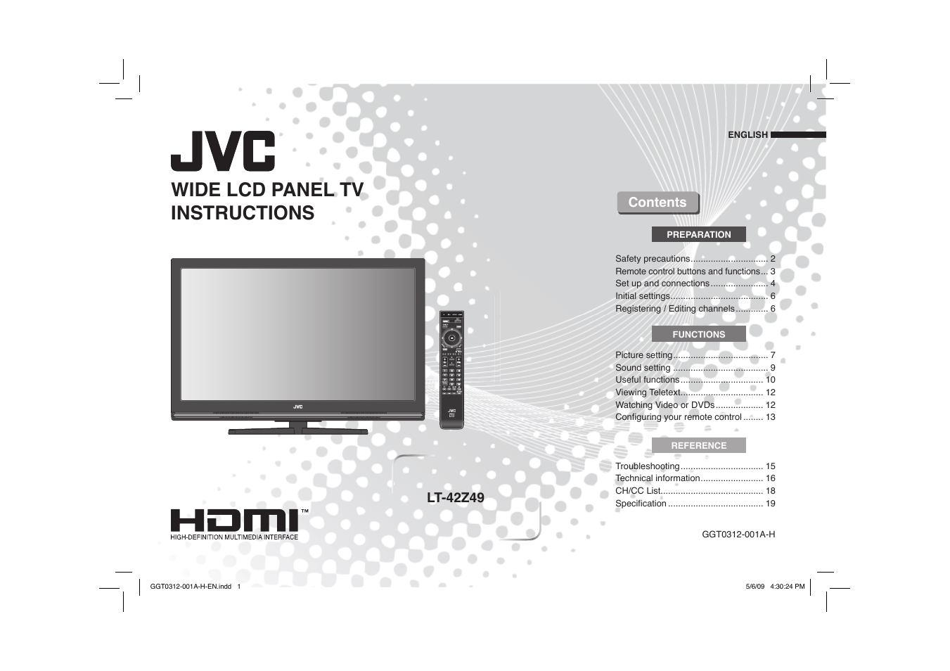 JVC GGT0312-001A-H User Manual | 20 pages