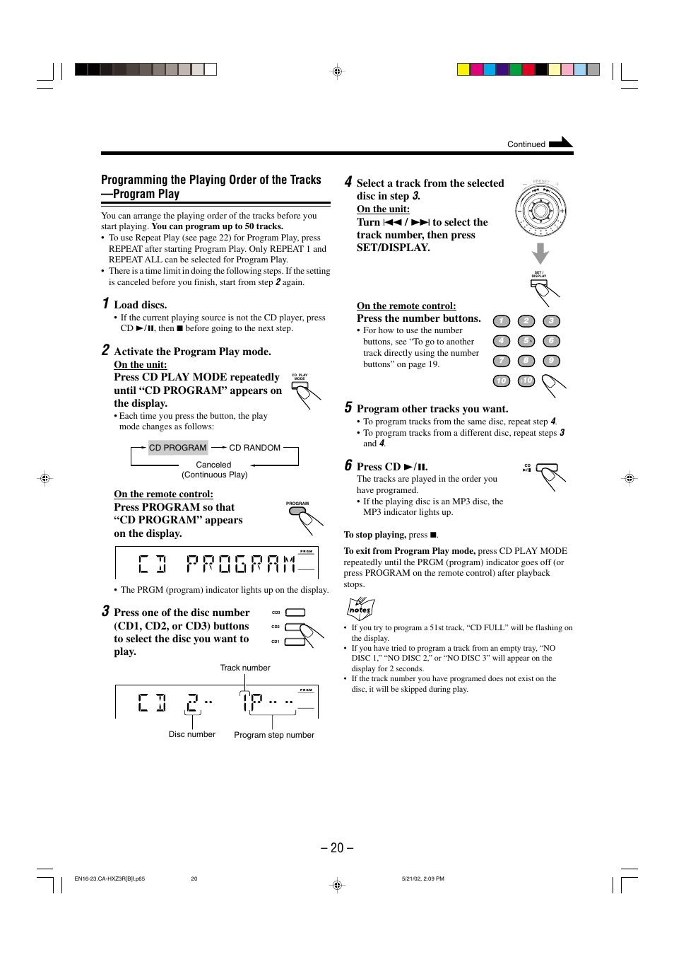 JVC CA-HXZ3R User Manual | Page 23 / 47