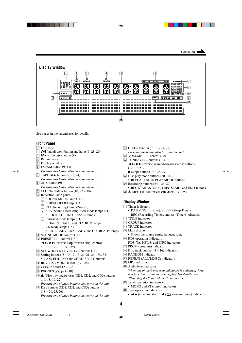 JVC CA-HXZ3R User Manual | Page 7 / 47