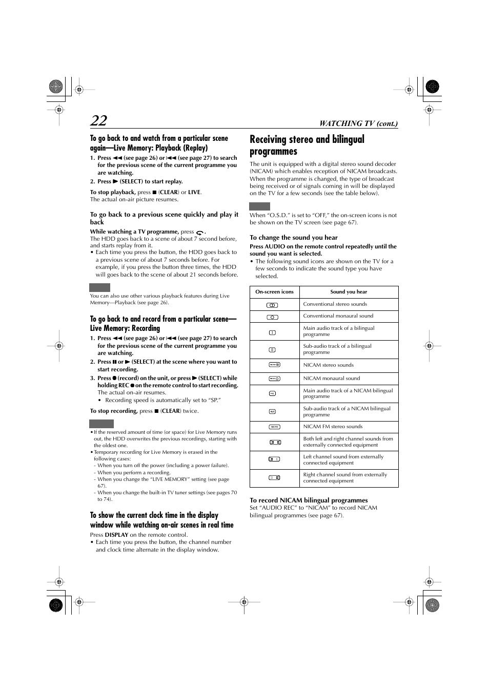 Receiving stereo and bilingual programmes | JVC LET0239-001A User Manual | Page 22 / 96