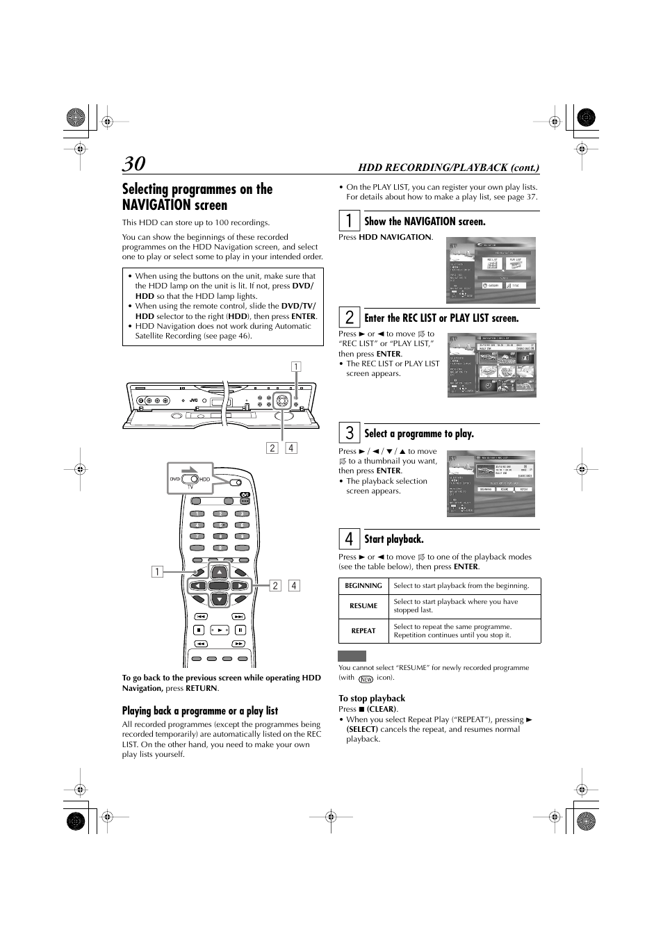Selecting programmes on the navigation screen | JVC LET0239-001A User Manual | Page 30 / 96