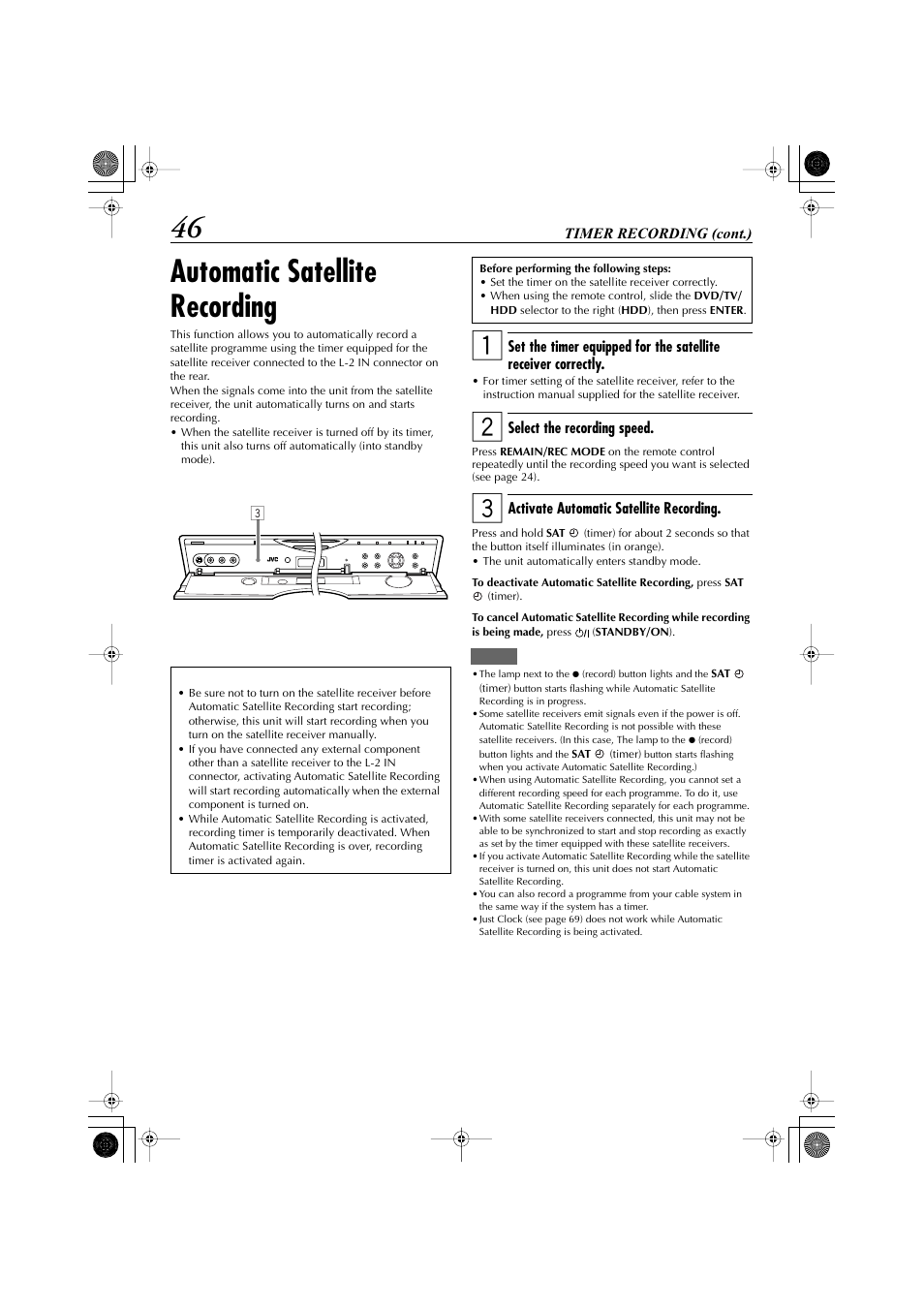 Automatic satellite recording | JVC LET0239-001A User Manual | Page 46 / 96