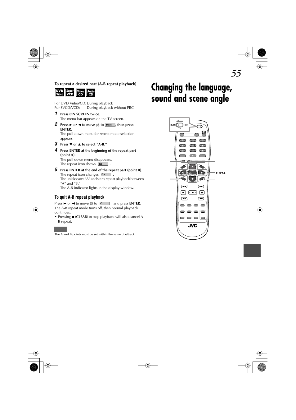 Changing the language, sound and scene angle | JVC LET0239-001A User Manual | Page 55 / 96