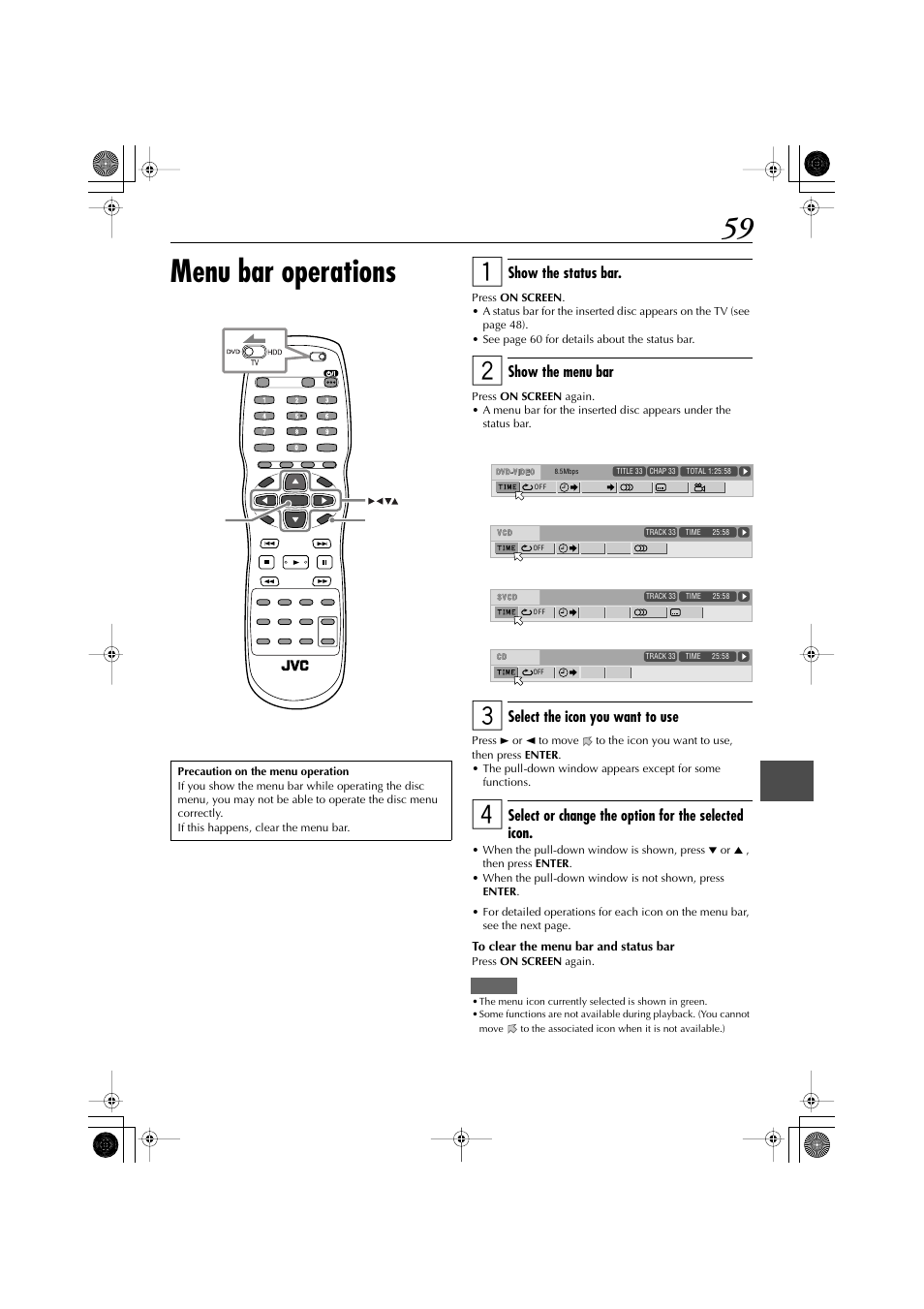 Menu bar operations | JVC LET0239-001A User Manual | Page 59 / 96