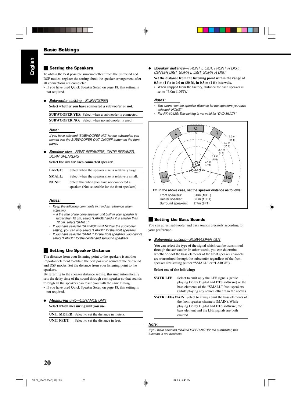 English, Basic settings | JVC LVT1140-004A User Manual | Page 24 / 43