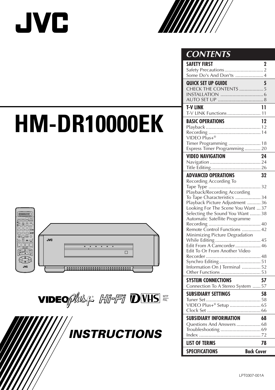 JVC HM-DR10000EK User Manual | 80 pages