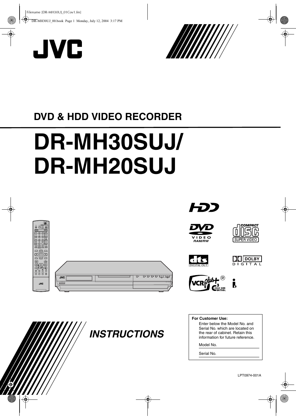 JVC DR-MH20SUJ User Manual | 84 pages