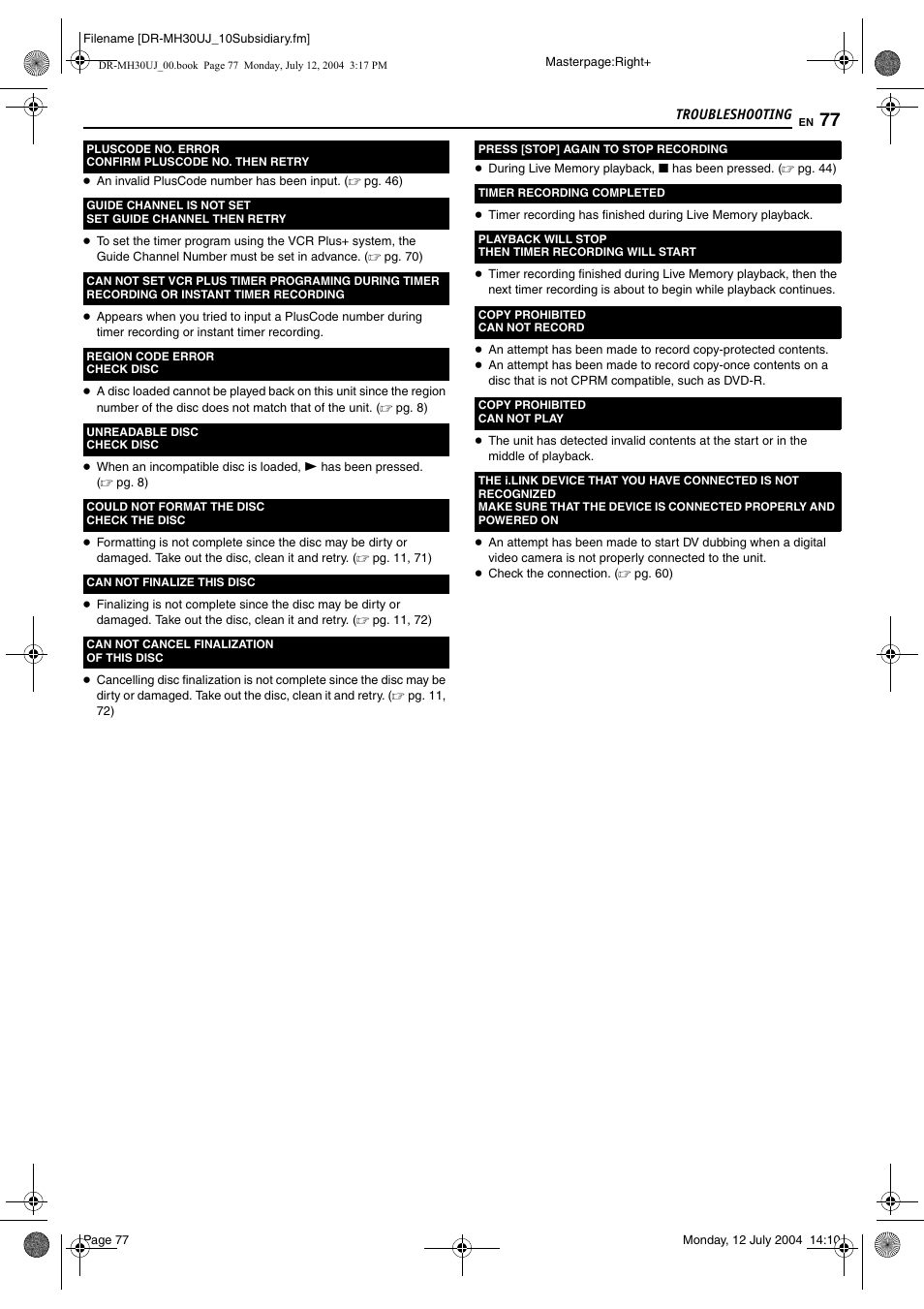 JVC DR-MH20SUJ User Manual | Page 77 / 84