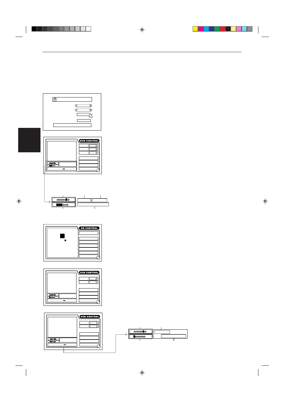 Dvd control display, Cd control display, Vcd control display (for video cd and svcd) | Parental lock display (see page 37), Preliminary knowledge, For dvd) (for audio cd) (for video cd) (for svcd) | JVC XV-515GD  EN User Manual | Page 12 / 48