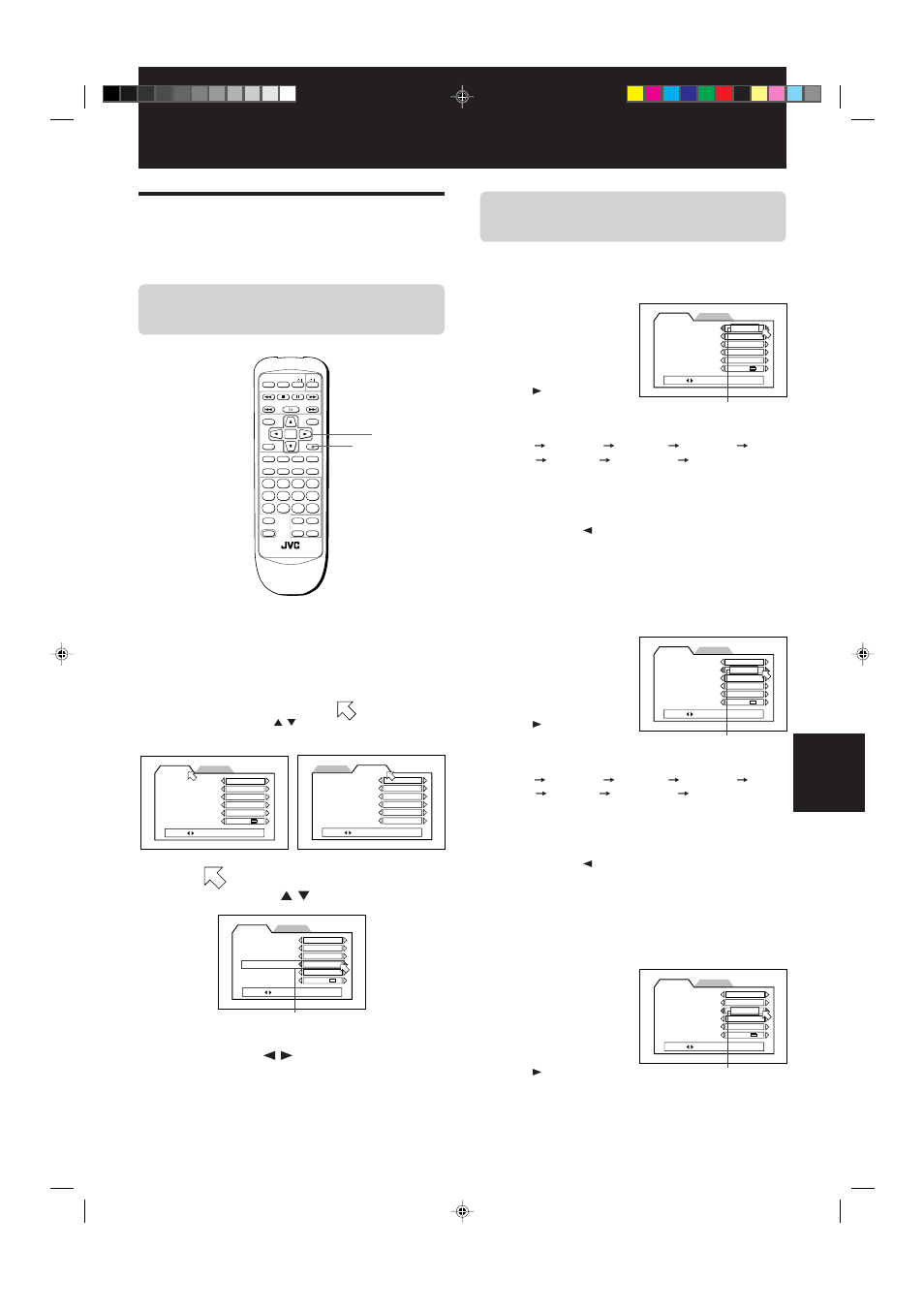 Selecting preferences, How to set preferences on the “preference” display, Press cursor 2/3 to select the setting you want | Menu language, Audio language, Subtitle, Setting and adjustment, Preference 1 preference 2, Preference 1 can be set as follows | JVC XV-515GD  EN User Manual | Page 37 / 48