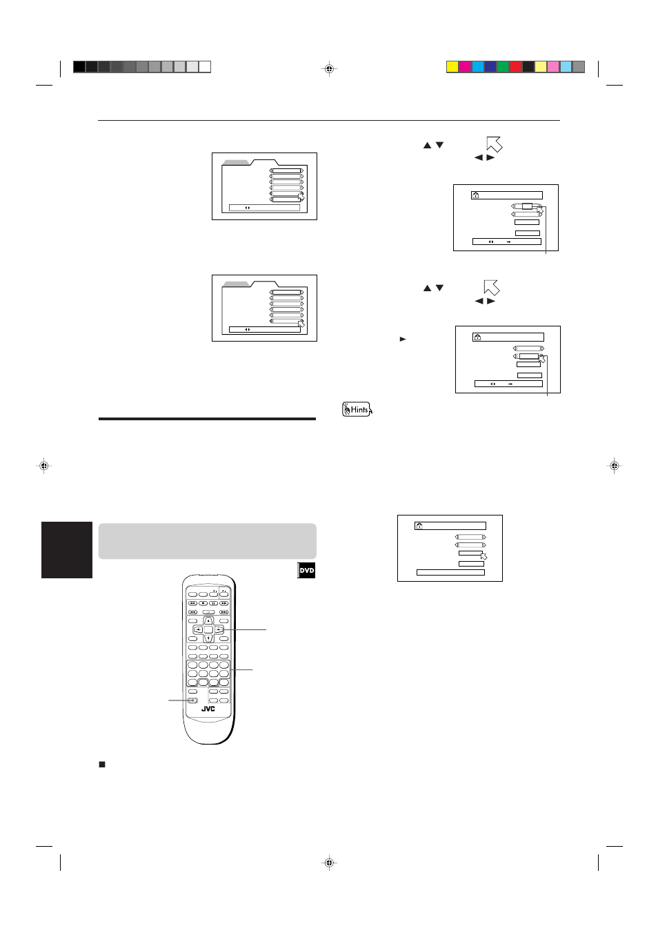 Limiting playback by children, Press enter while holding down shift, Press enter | Auto standby, Av compulink mode | JVC XV-515GD  EN User Manual | Page 40 / 48