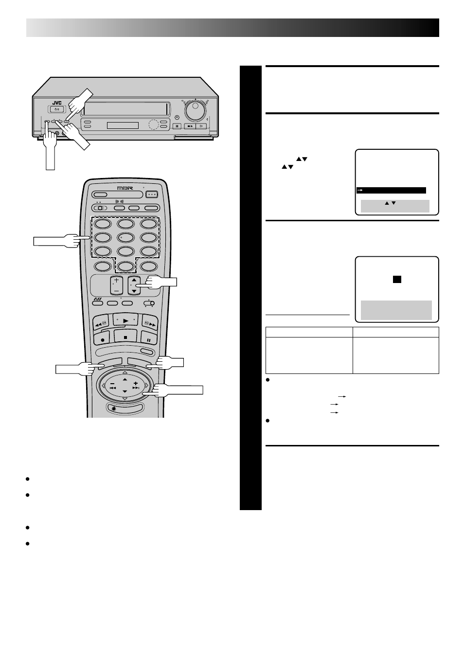 Turn on dbs receiver, Access dbs receiver brand set screen, Enter dbs receiver brand | Return to normal screen, Initial settings (cont.), Set dbs receiver brand | JVC HR-DD840KR User Manual | Page 20 / 68