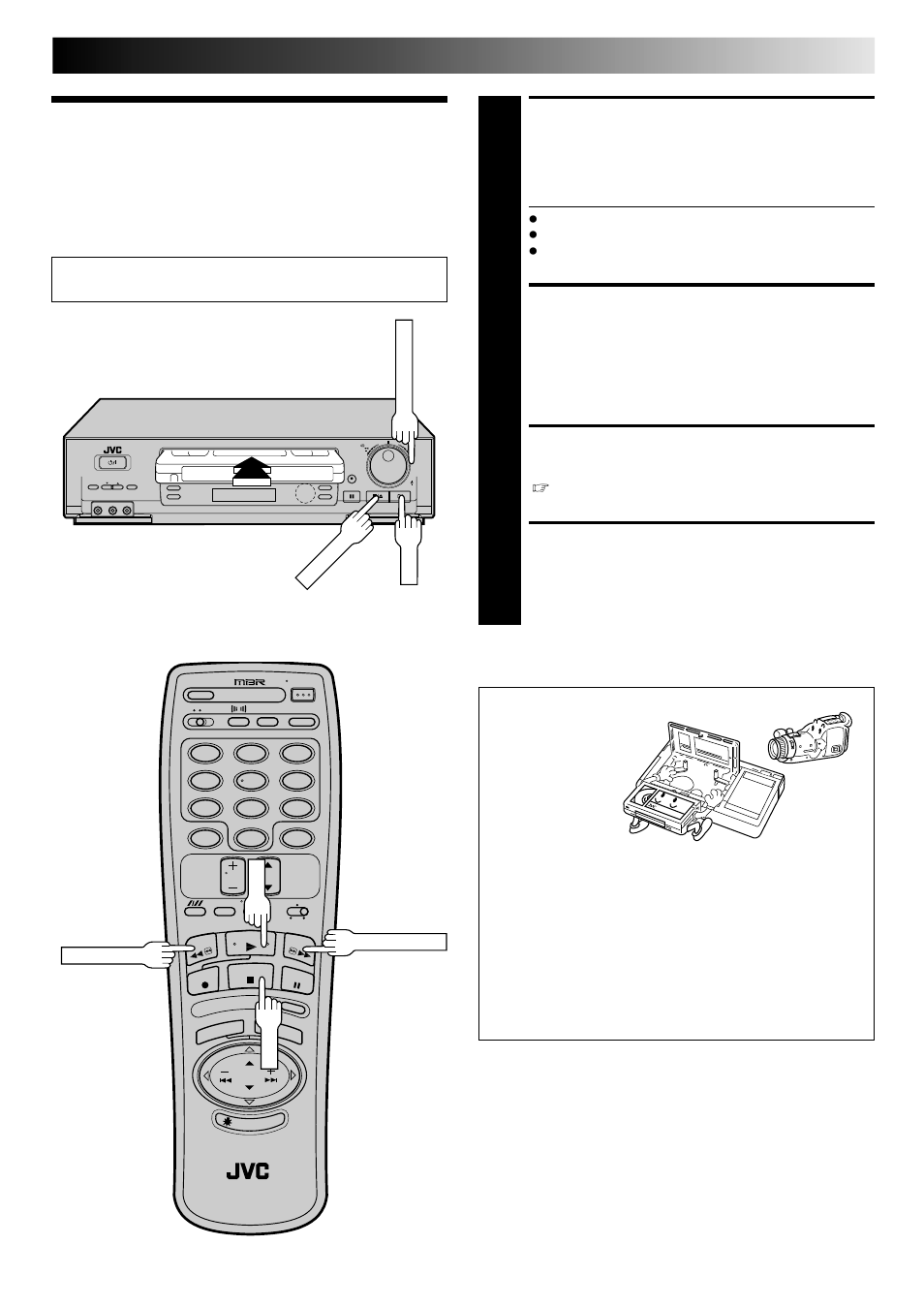 Simple playback, Load a cassette, Find program start point | Start playback, Stop playback, Simple playback and recording | JVC HR-DD840KR User Manual | Page 21 / 68