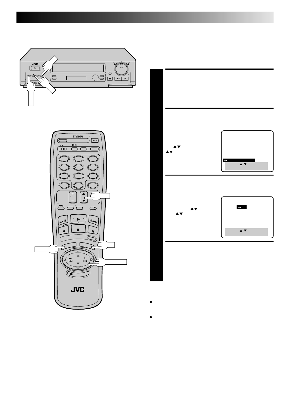 Access main menu screen, Access video stabilizer screen, Activate video stabilizer | Return to normal screen, Video stabilizer | JVC HR-DD840KR User Manual | Page 25 / 68