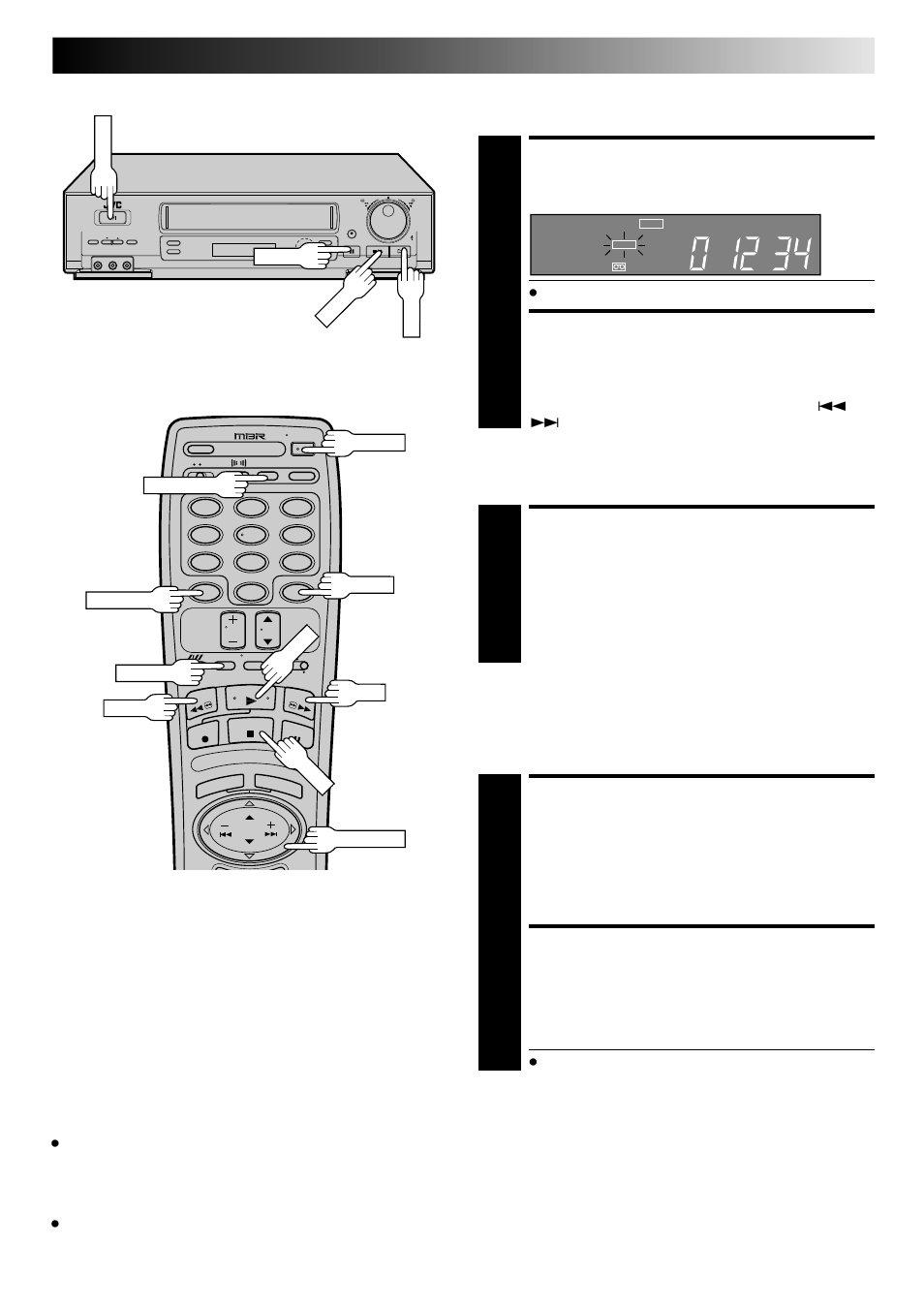 Start repeat, Stop repeat, Reset counter to zero | Return to counter position zero, Repeat playback | JVC HR-DD840KR User Manual | Page 29 / 68