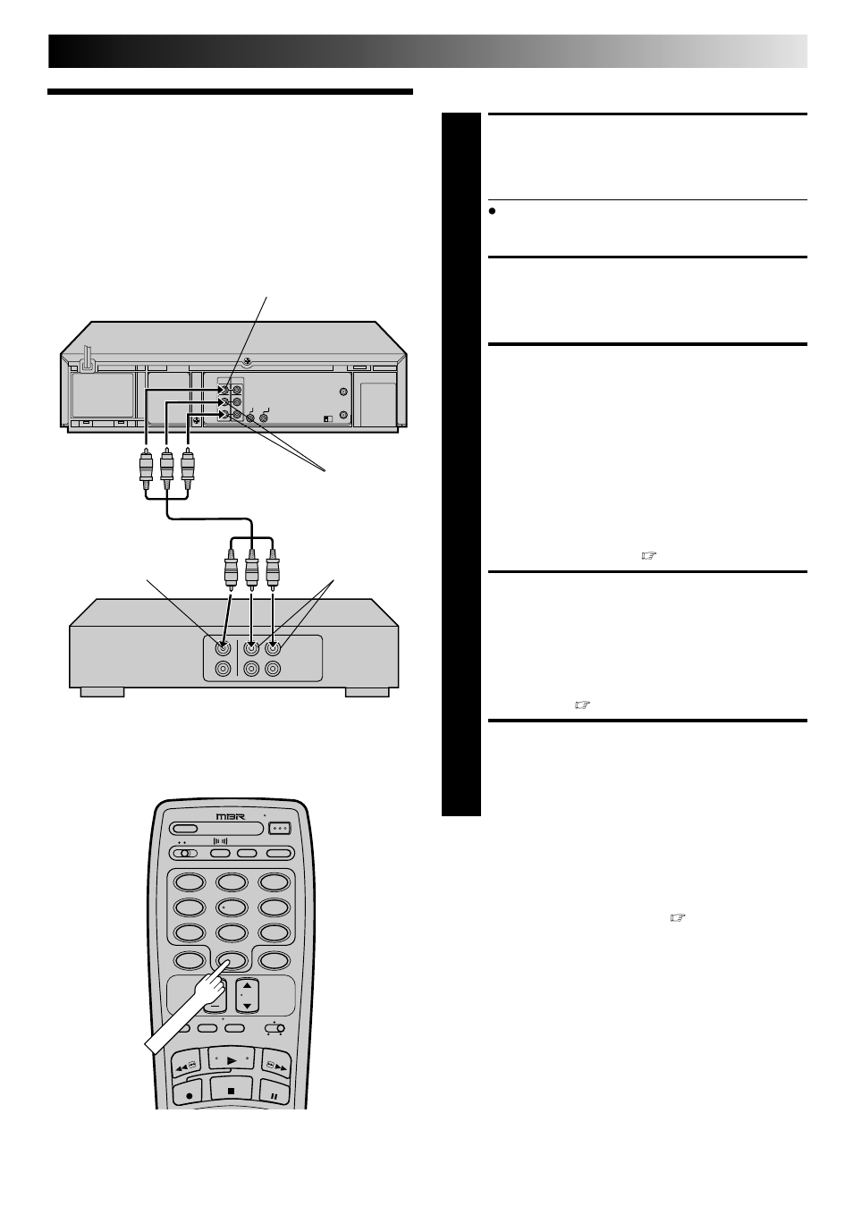 Edit to or from another vcr, Make connections, Load cassettes | Set recorder’s input mode, Start player, Start recorder, Editing | JVC HR-DD840KR User Manual | Page 47 / 68