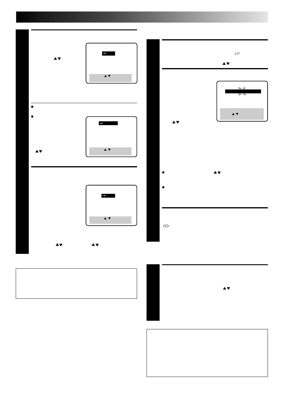 Select mode, Set date, time and d.s.t, Make corrections | Select time zone, Select d.s.t. mode, Manual, Auto | JVC HR-DD840KR User Manual | Page 9 / 68