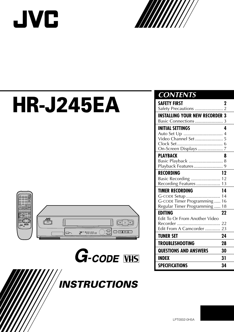 JVC HR-J245EA User Manual | 36 pages