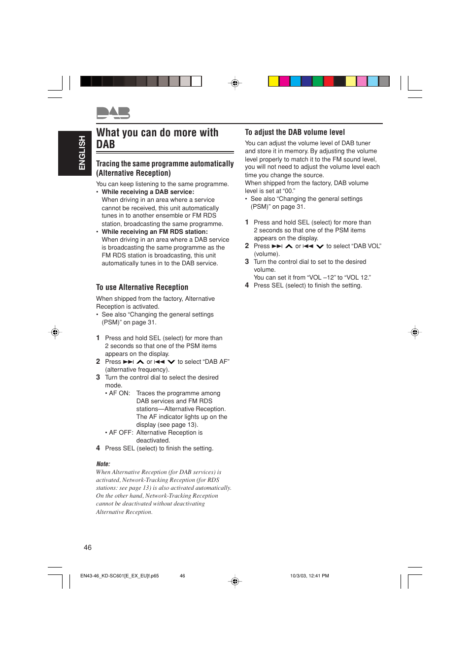 What you can do more with dab | JVC GET0191-001A User Manual | Page 46 / 108