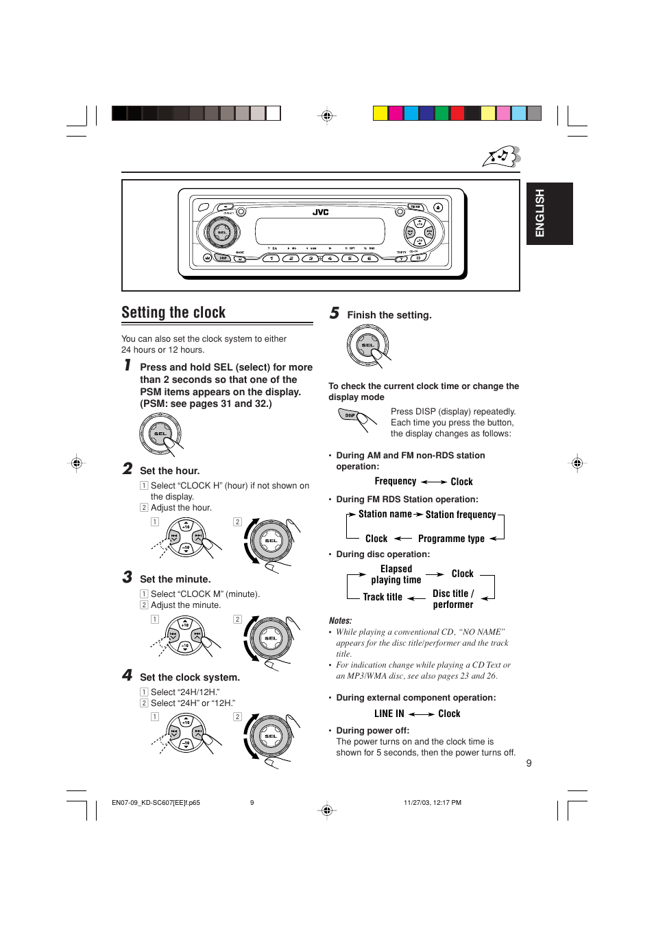 Setting the clock | JVC GET0191-001A User Manual | Page 65 / 108