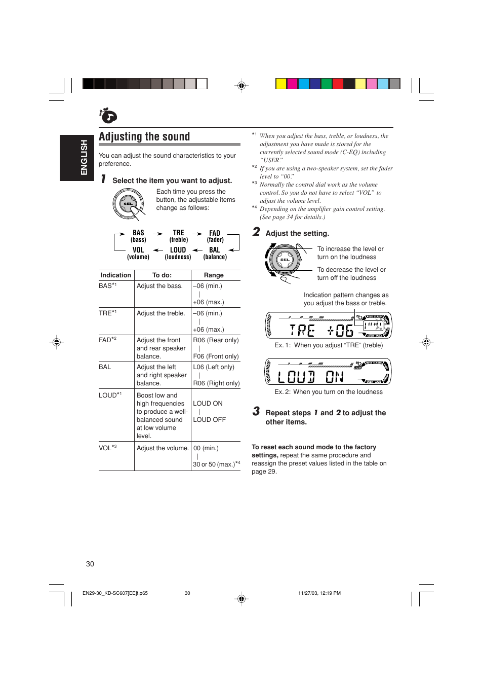 Adjusting the sound | JVC GET0191-001A User Manual | Page 86 / 108