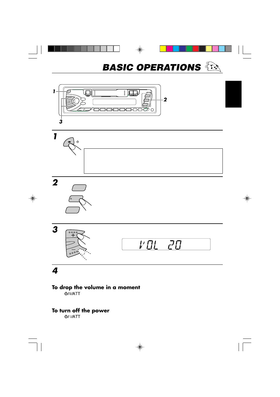 Basic operations | JVC KS-F315EE User Manual | Page 3 / 23