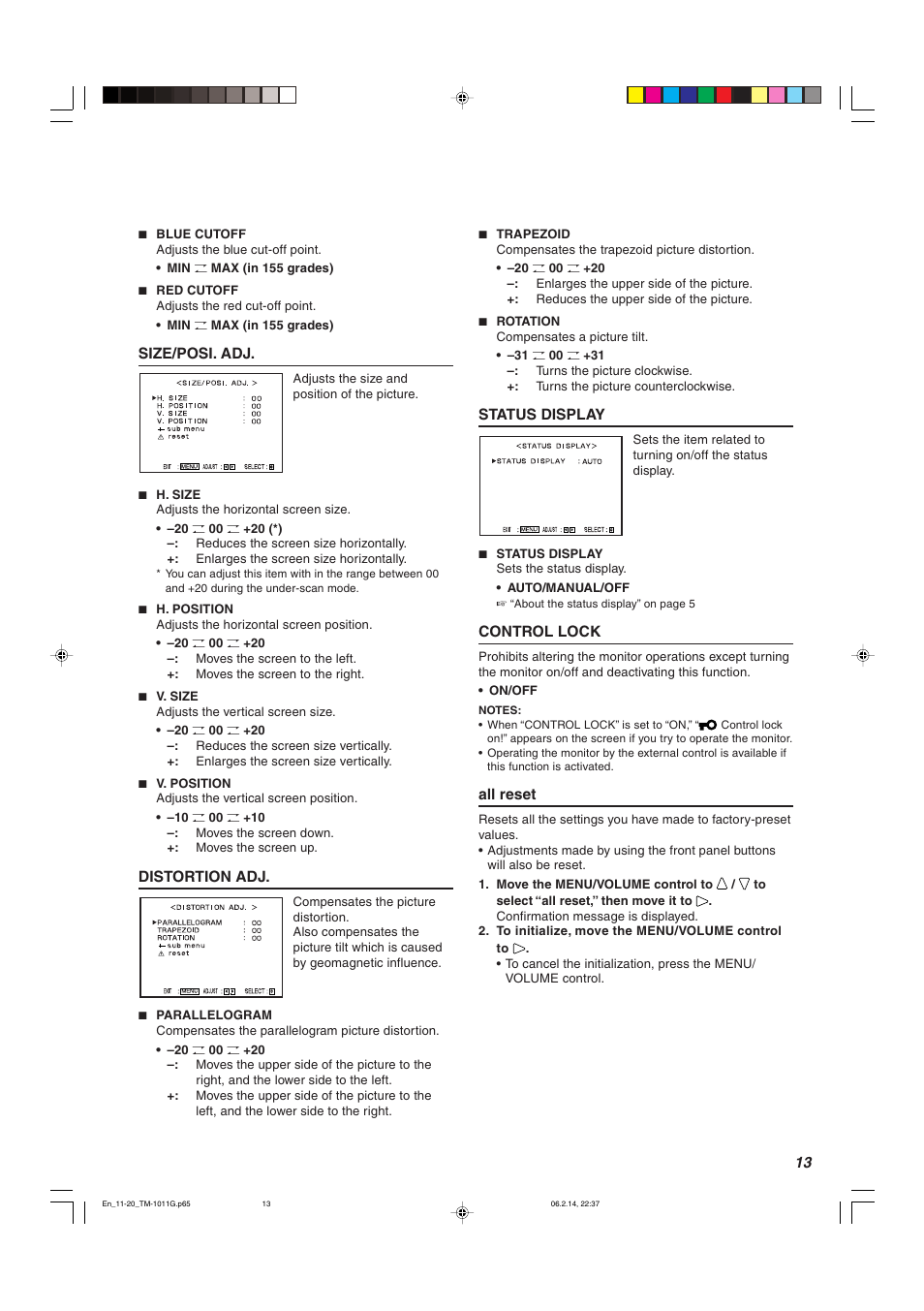 JVC TM-1011G User Manual | Page 13 / 20