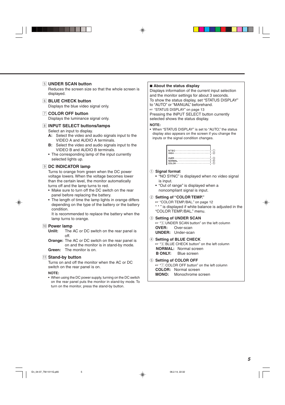 JVC TM-1011G User Manual | Page 5 / 20