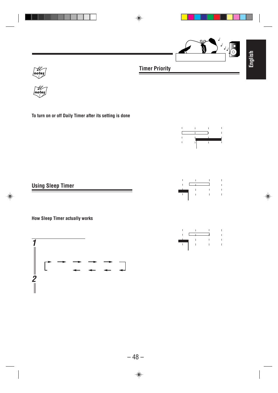 English, Using sleep timer, Timer priority | JVC MX-WMD90 User Manual | Page 51 / 58