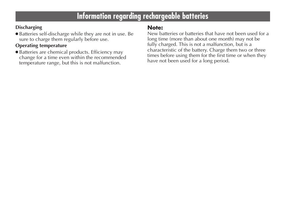 Information regarding rechargeable batteries | JVC LYT0232-001C User Manual | Page 10 / 44