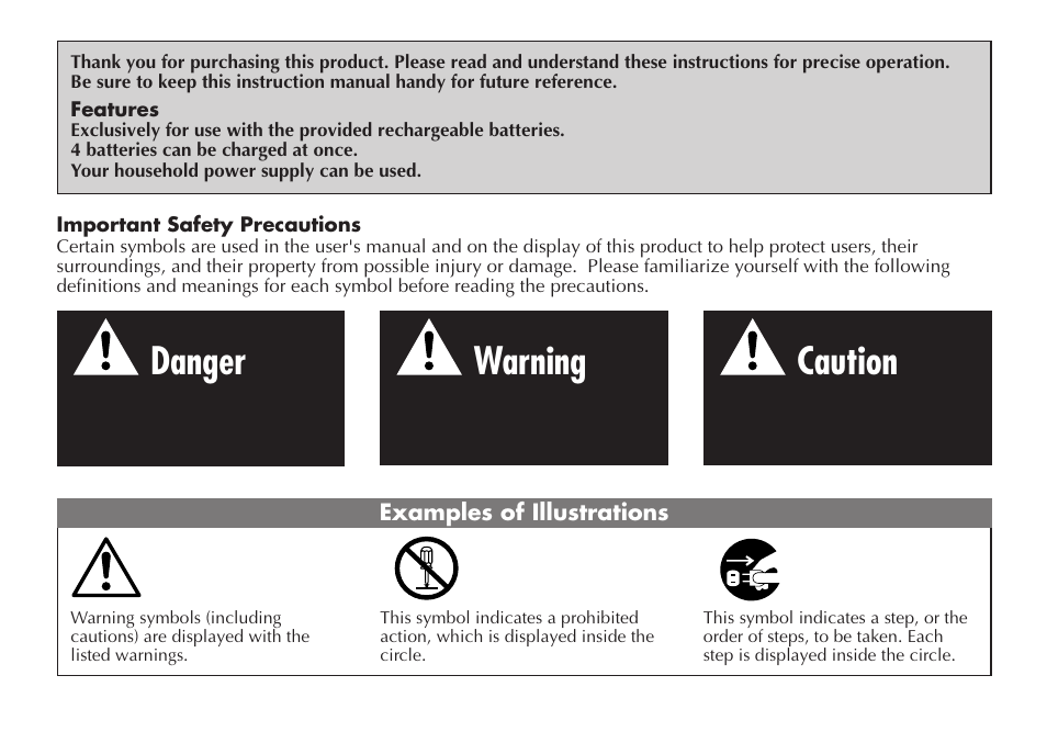 Danger, Warning, Caution | JVC LYT0232-001C User Manual | Page 2 / 44