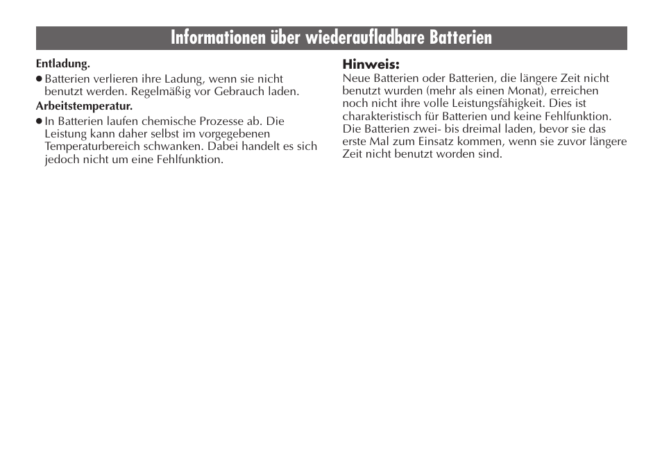 Informationen über wiederaufladbare batterien | JVC LYT0232-001C User Manual | Page 20 / 44