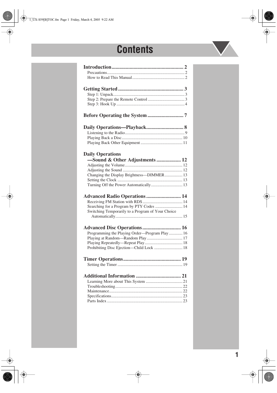 JVC CA-UXS59 User Manual | Page 5 / 29