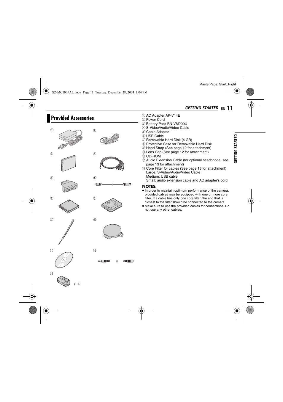 Provided accessories | JVC LYT1341-001B EN User Manual | Page 11 / 44